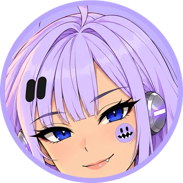 Yuna's face in a lavender-ringed circle
